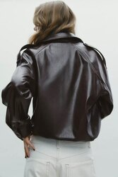 Leather effect bomber jacket 