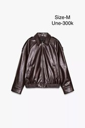 Leather effect bomber jacket 