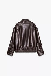 Leather effect bomber jacket 