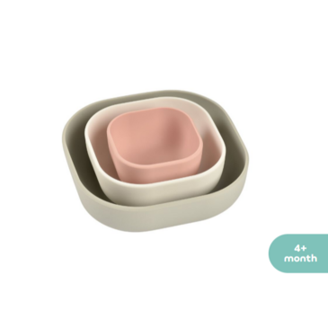 Beaba Silicone Аяга Тавагны сэт цайвар ягаан 3ш