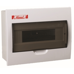 Distribution box, HDPZ50, metal box with plastic cover, 8 ways, surface mounted
