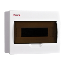 Distribution box, HDPZ50, metal box with plastic cover, 12 ways, flush mounted