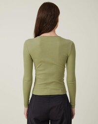 Cotton on The One Organic Rib Crew Long Sleeve Top