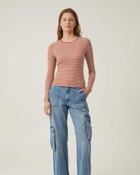 Cotton The One Organic Rib Crew Long Sleeve Top