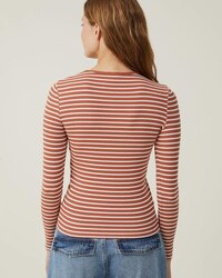 Cotton The One Organic Rib Crew Long Sleeve Top