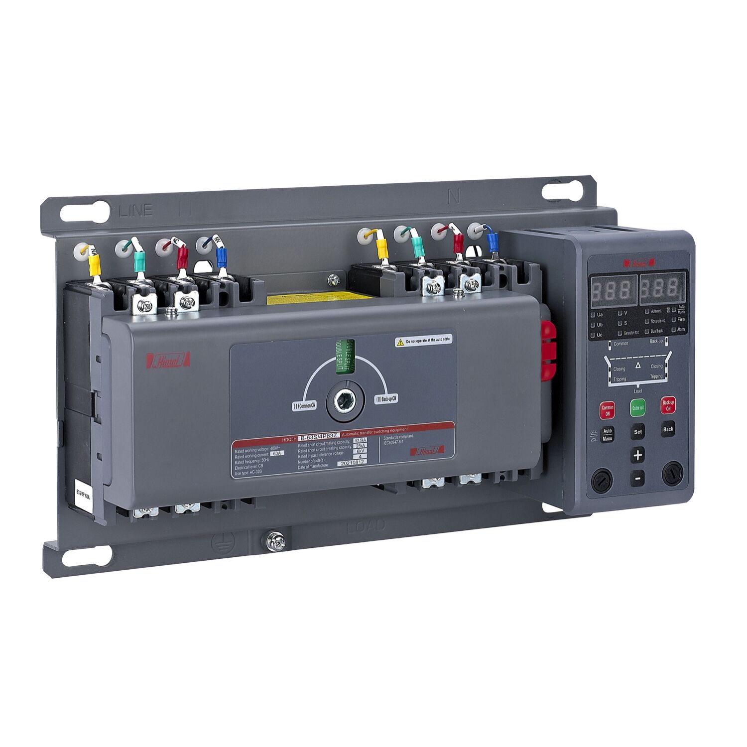Automatic transfer switch, HDQ3HB, 100S/3P, 63A, integrated controller