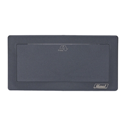 Floor socket box, Floor Series, open cover, for table, aluminium alloy, 6 modules, black