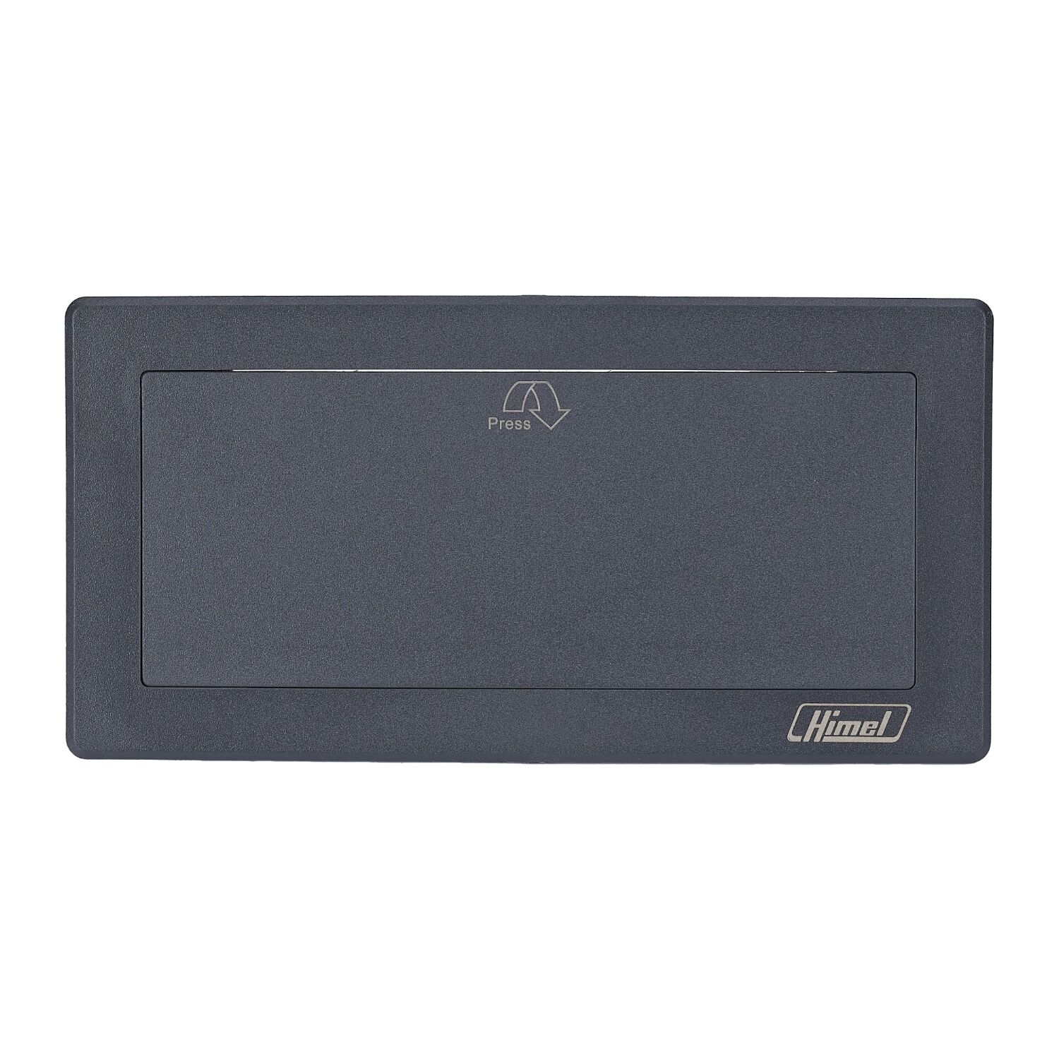Floor socket box, Floor Series, open cover, for table, aluminium alloy, 6 modules, black