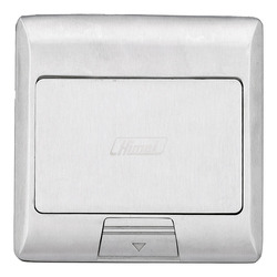 Floor socket box, Floor Series, pop-up, aluminium alloy, 4 modules, silver