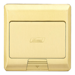 Floor socket box, Floor Series, pop-up, brass alloy, 4 modules, gold