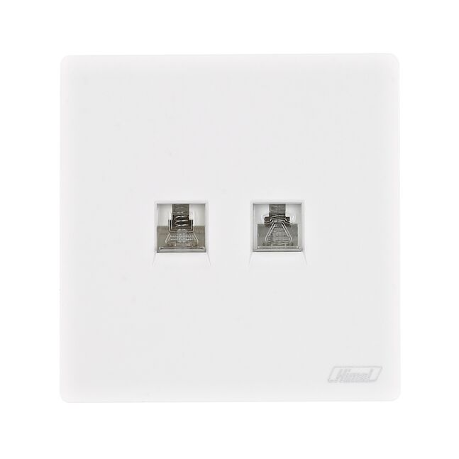 2 Gang Telephone & Cat 6 Data Socket