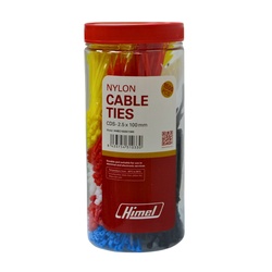 Cable tie, multiple colours, 2.5 mm x 100 mm bowl, set of 1500