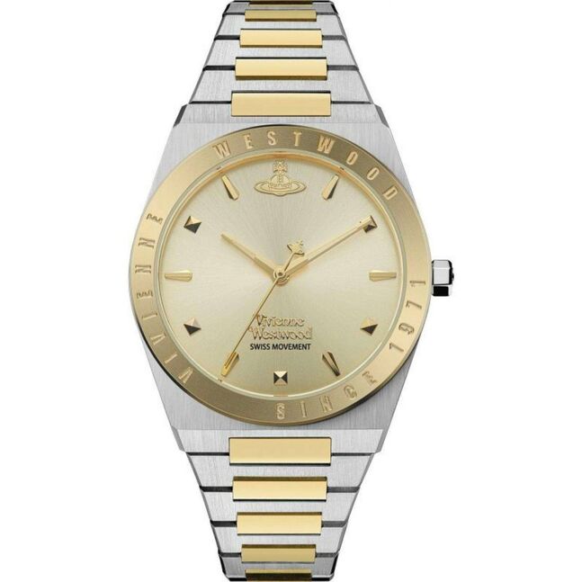 Vivienne westwood charterhouse champagne dial two tone stainless steel bracelet ladies watch vv244cpsg 