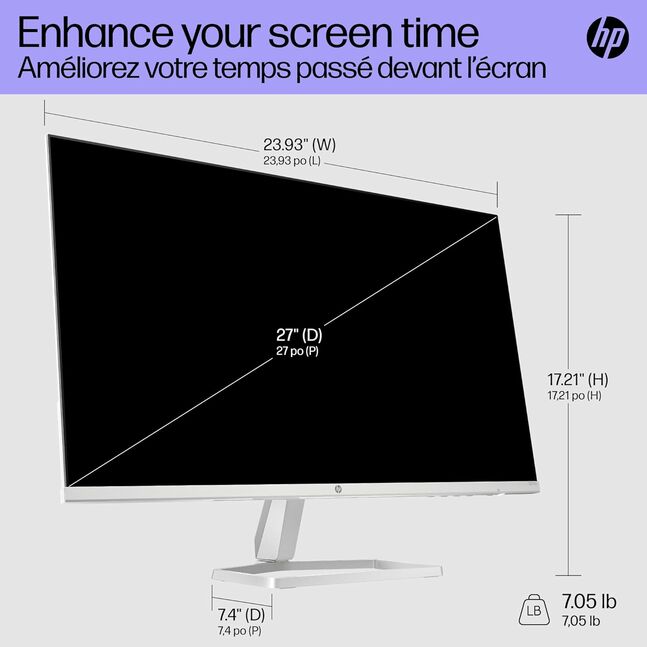 HP Series 5 527SW FHD 27" White Monitor	