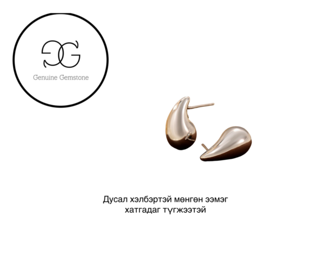 Трэнд мөнгөн хатгадаг ээмэг 