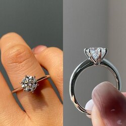 15 размер 1 ct/ 6,5 мм мойсанит диамонд мөнгөн бөгж 