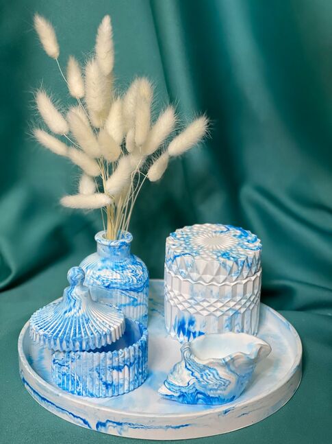 Blue marble home decor