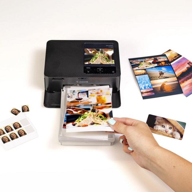 Canon Selphy CP1500 Black, 300x300dpi, postcard size 4x6 RP-108, Wi-Fi printer