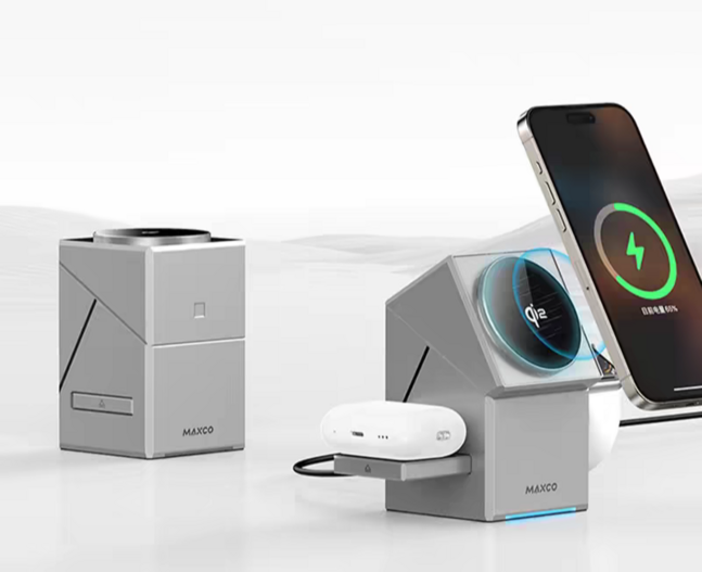 Mexico touch control rotating magnetic wireless charger  