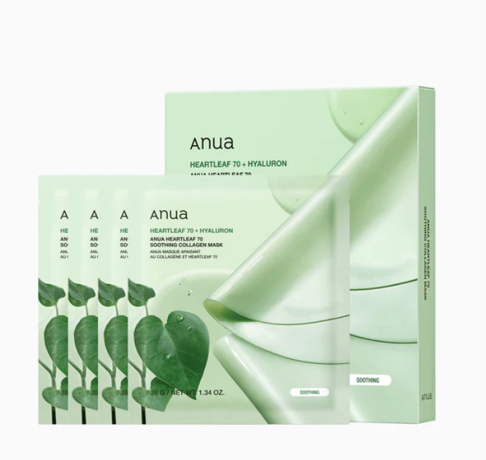 ANUA HERTLEAF 70SOOTHING COLLAGEN MASK 38G (1EA)