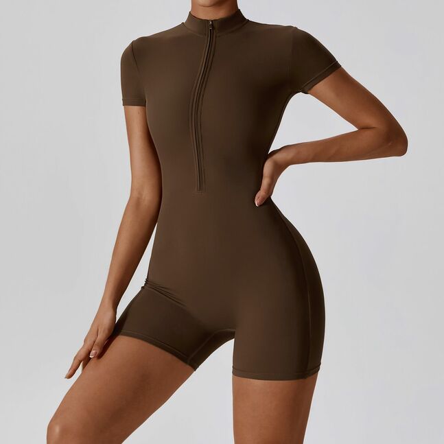 Sleeve bodysuit brown