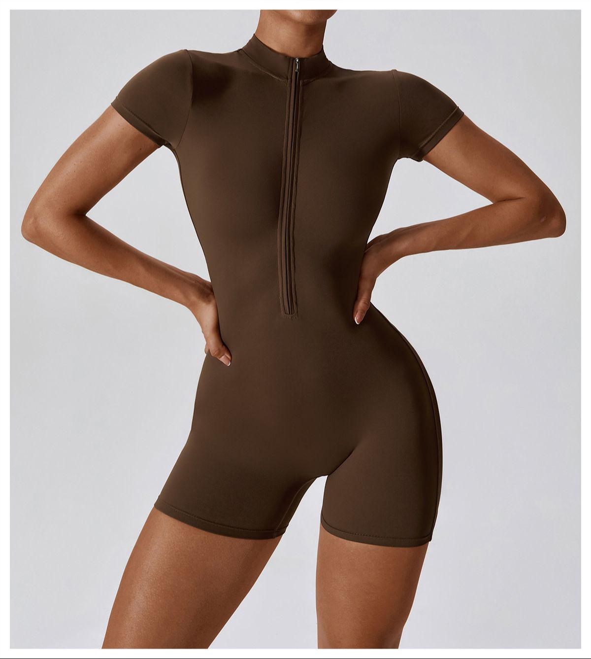Sleeve bodysuit brown