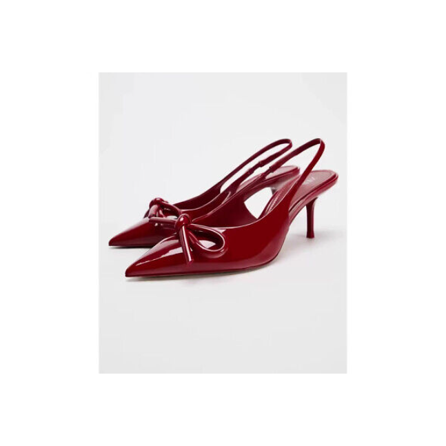 Zara red mary janes high heels