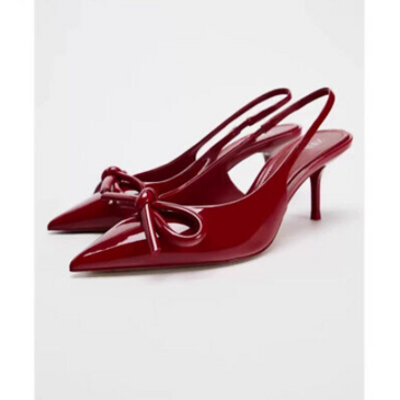 Zara red mary janes high heels