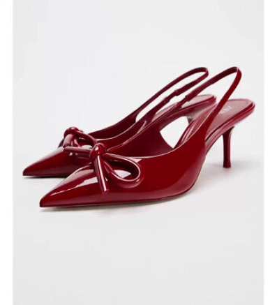Zara red mary janes high heels