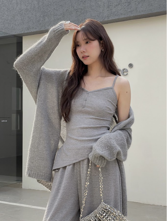 Grey cardigan sweater