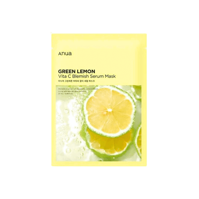 Anua green lemon vita c blemish serum mask