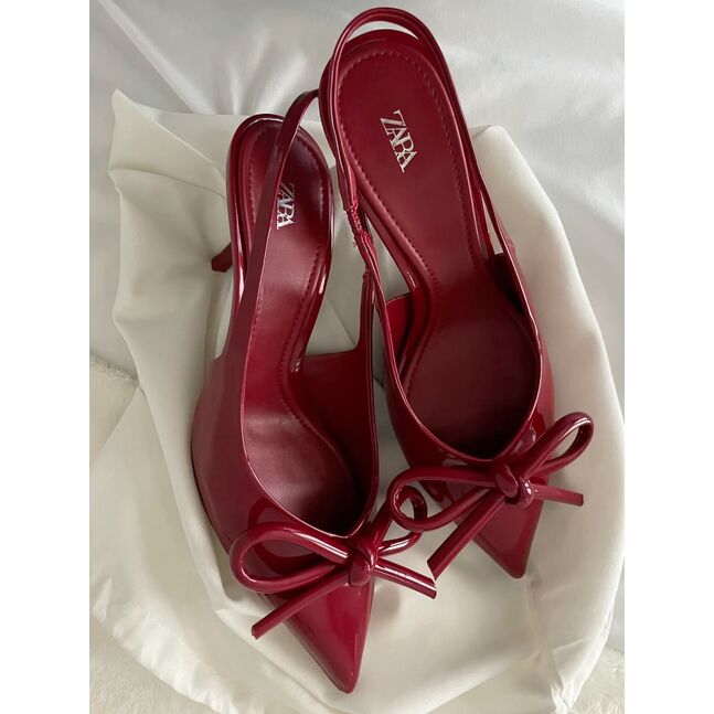 Zara red mary janes high heels
