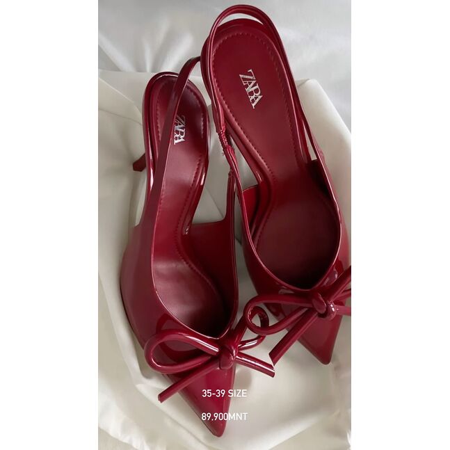 Zara red mary janes high heels
