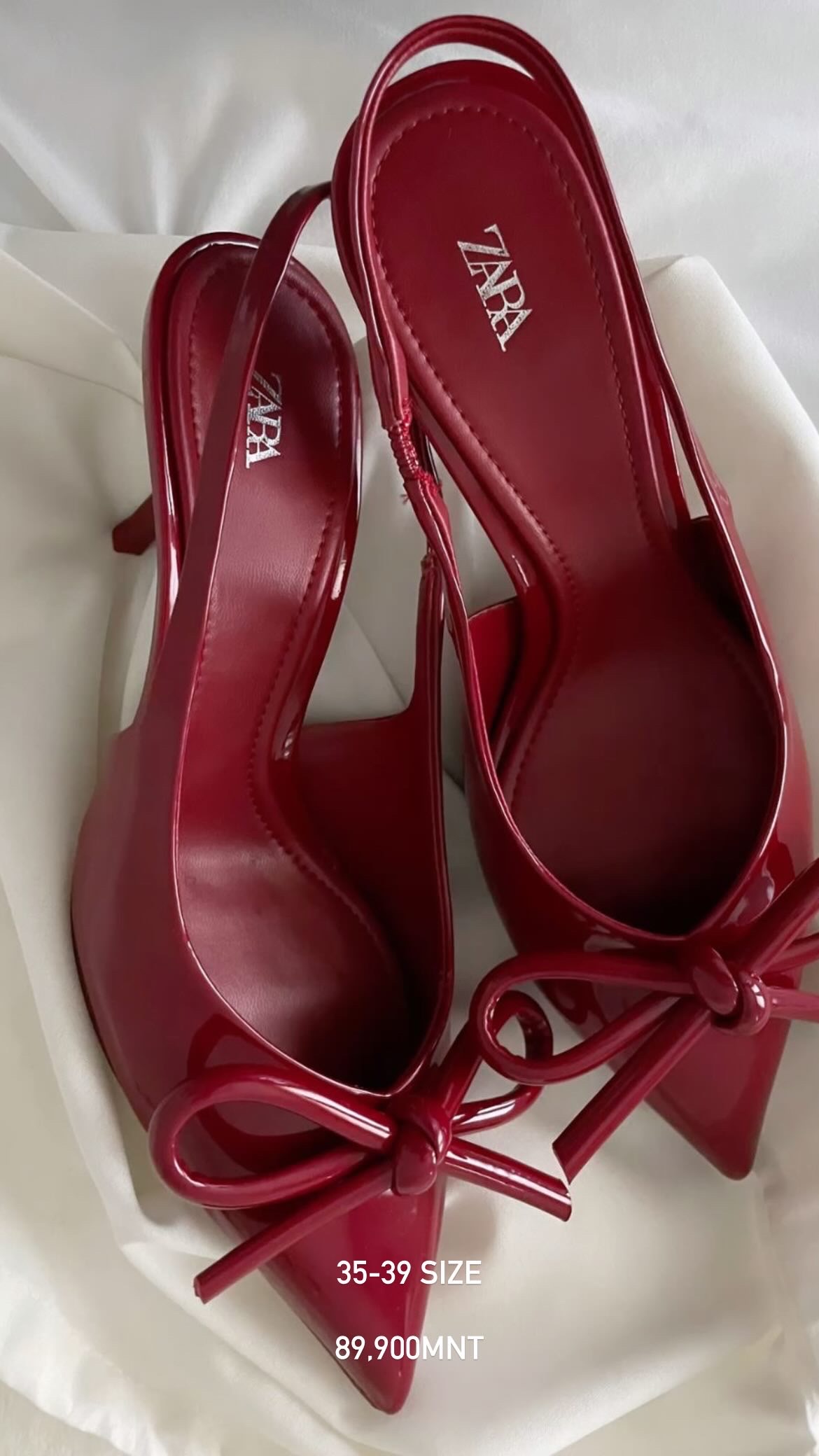 Zara red mary janes high heels