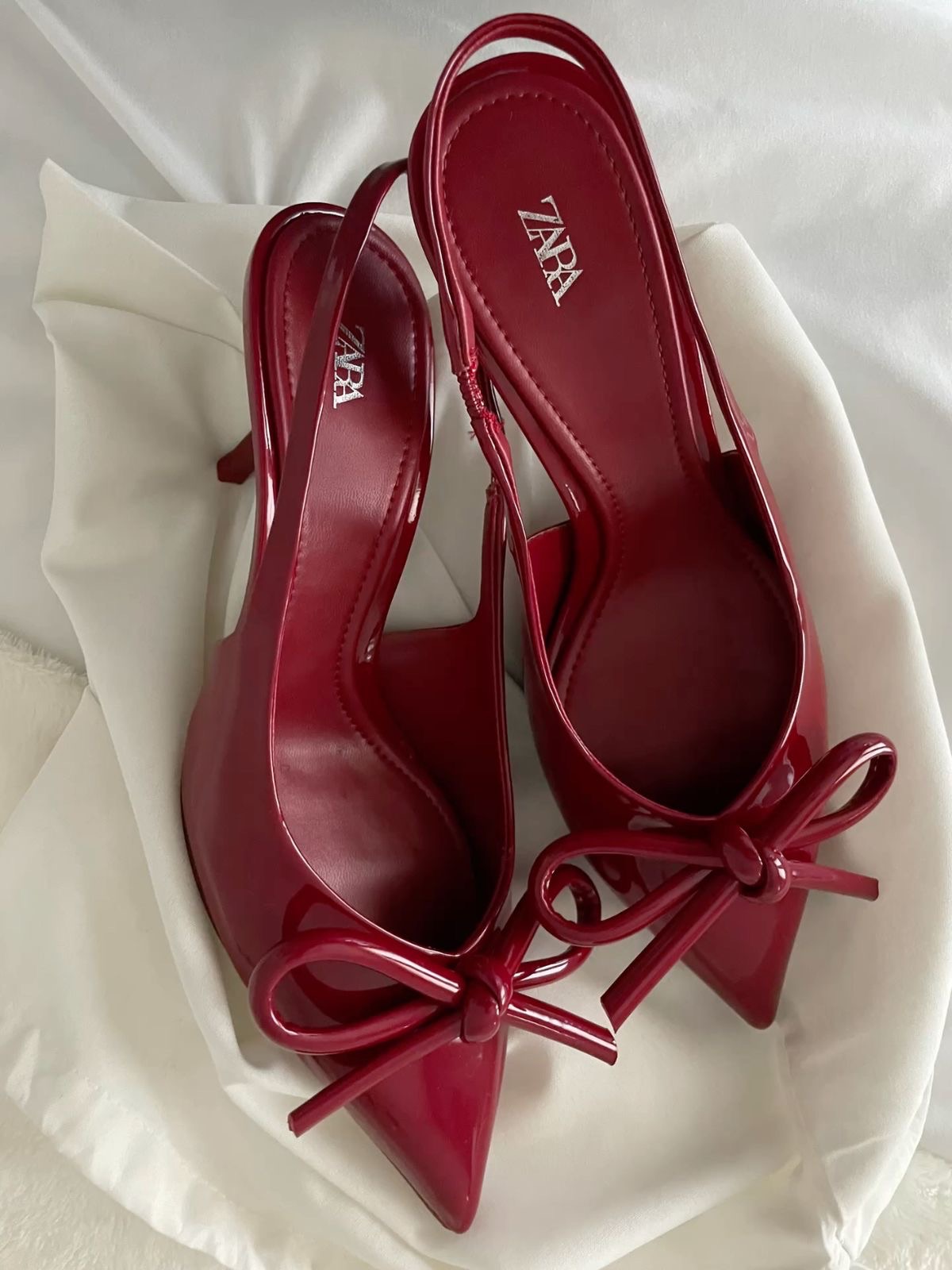 Zara red mary janes high heels
