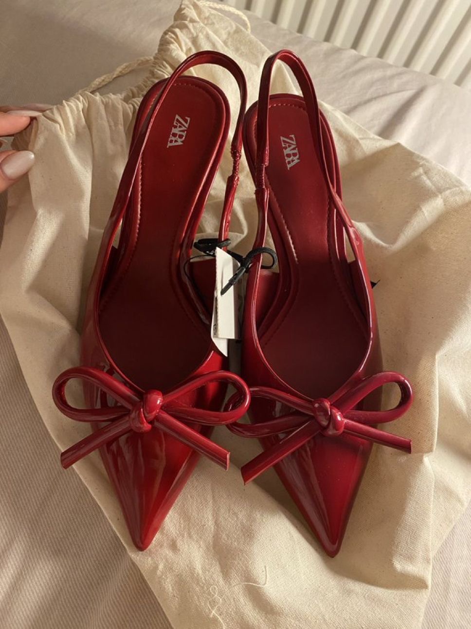 Zara red mary janes high heels