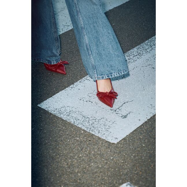 Zara red mary janes high heels