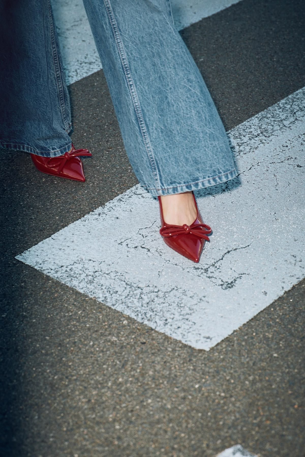 Zara red mary janes high heels