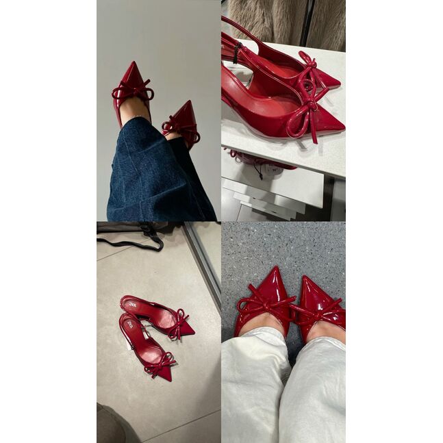 Zara red mary janes high heels