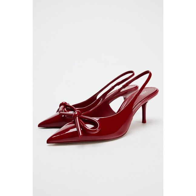 Zara red mary janes high heels