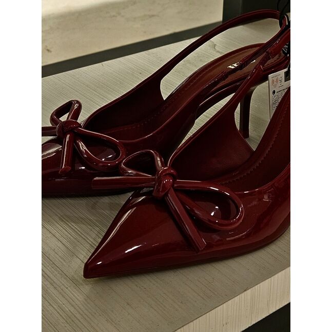 Zara red mary janes high heels