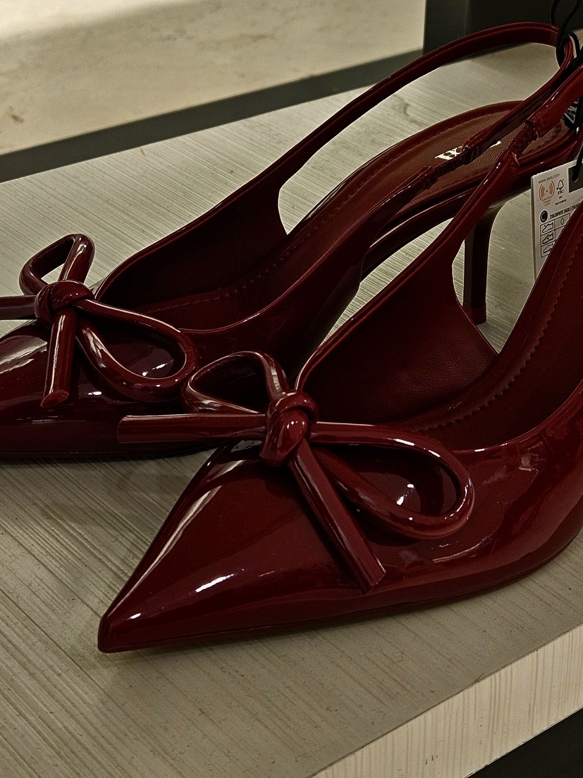Zara red mary janes high heels
