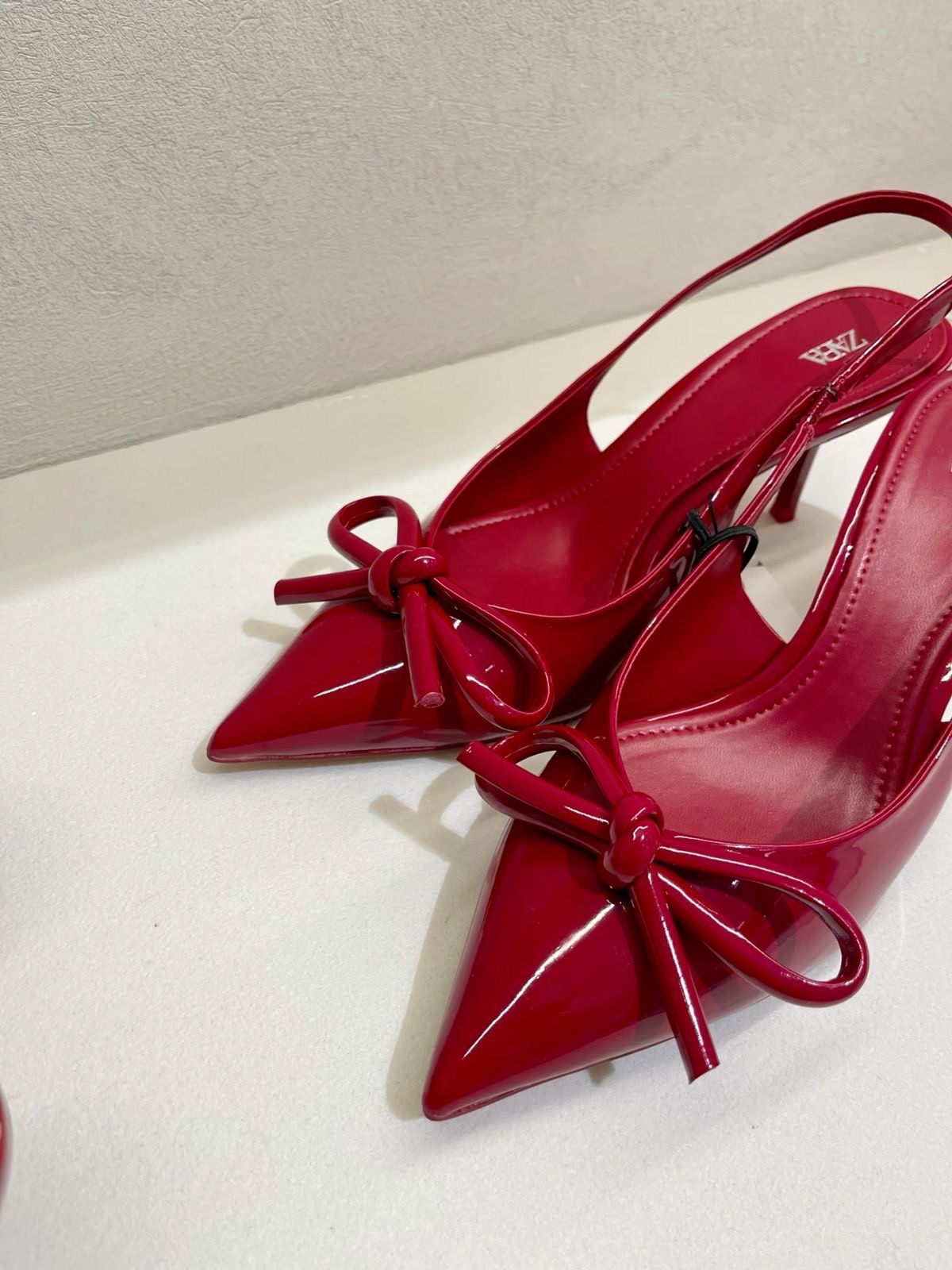 Zara red mary janes high heels