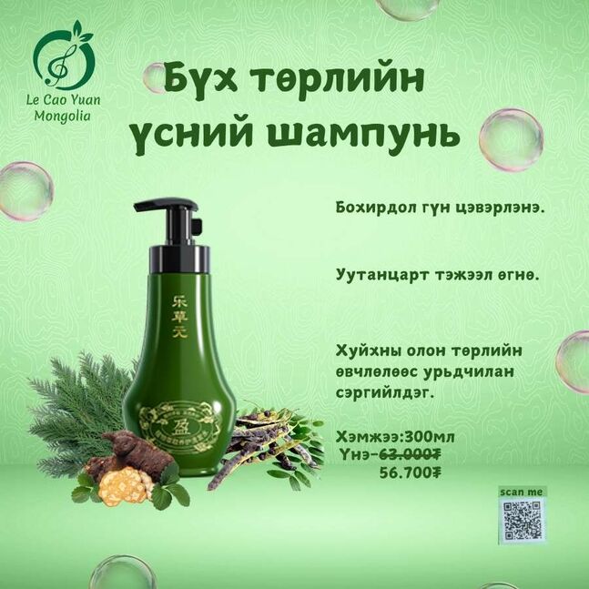 Бүх төрлийн үс арчилгааны шампунь