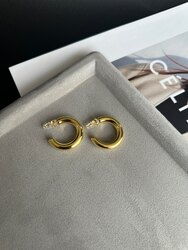 18к алтаар бүрсэн зэс цагариган ээмэг