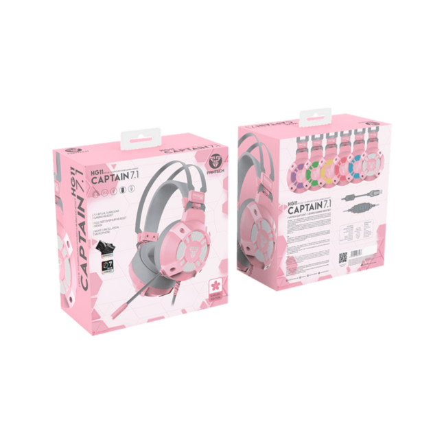 Fantech captain hg11 virtual 7.1 surround sound gaming headset pink