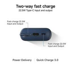 Xiaomi p15zm 10000mah 22.5w portable power bank built-in cable type-c blue