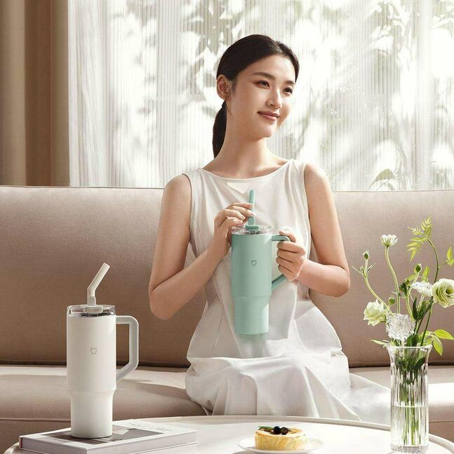  xiaomi straw cup mjxgb01rm 1l 6-hour insulation lock cold insulation water cup white