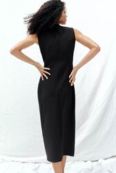 Midi crepe belt dress