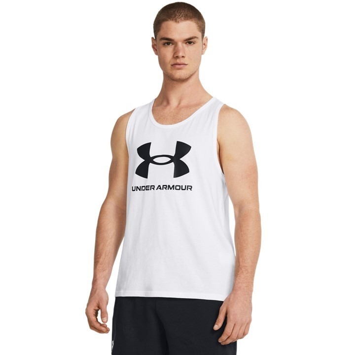 UA SPORTSTYLE LOGO TANK-WHT